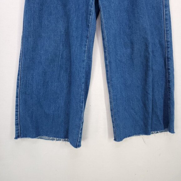 Urban Outfitters BDG Jeans Super Wide Leg Button Fly High Waist Raw Hem Size 25 - Picture 11 of 13